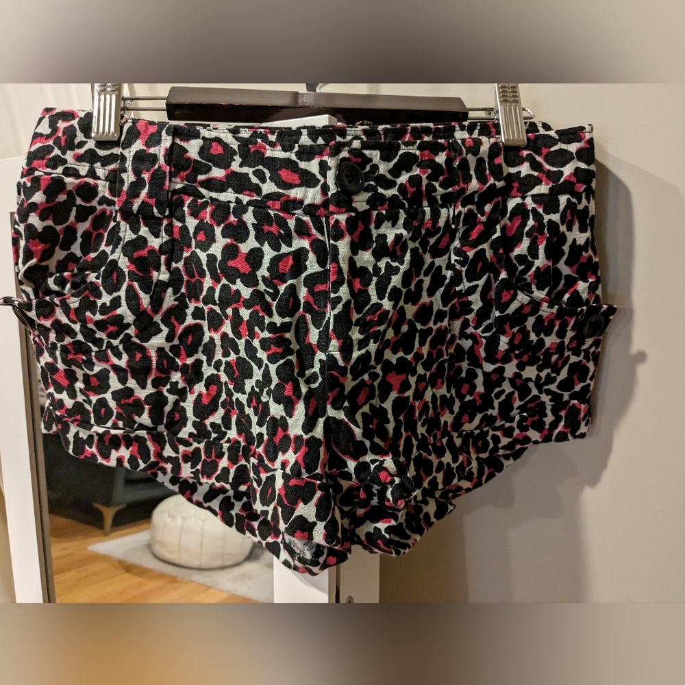 Cuffed Animal Print Shorts